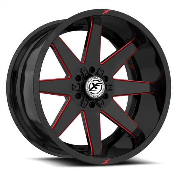 XF OFF-ROAD XF-236 GLOSS BLACK &amp; RED MILLED 20X10 6X135/6X5.5 -24 +106.4