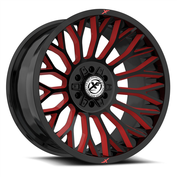 XF OFF-ROAD XF-237 GLOSS BLACK &amp; RED MILLED 20X10 6X135/6X5.5 -24 +106.4