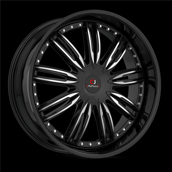 CAVALLO CLV-54 GLOSS BLACK & MACHINED 18X8.0 5X112/5X4.5 +35 +74.1 *NC*