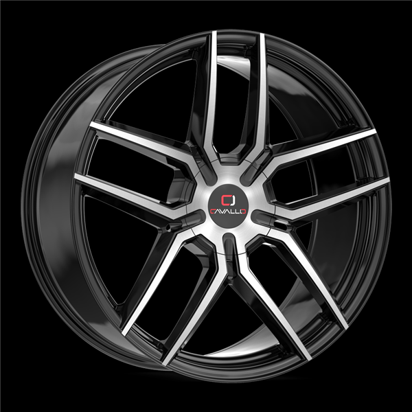 CAVALLO CLV-55 GLOSS BLACK & MACHINED 22X8.5 5X112/5X4.5 +38 +74.1 *NC*