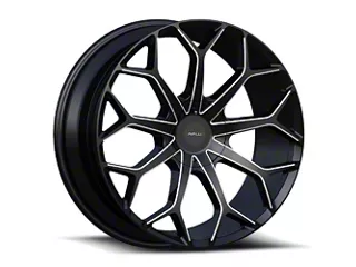 CAVALLO CLV-22 GLOSS BLACK & MILLED 22X8.5 5X112/5X4.5 +38 +74.1 *NC*