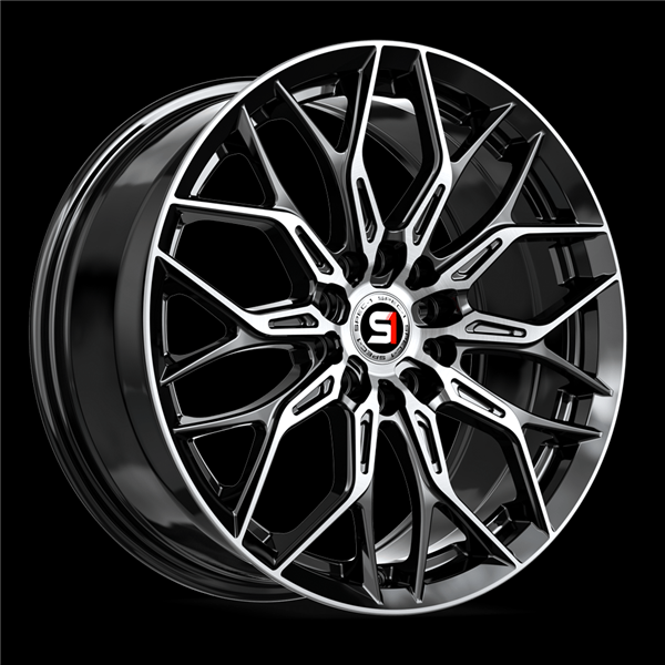 SPEC-1 RACING SP-57 GLOSS BLACK & MACHINED 18X8.0 5X4.5/5X4.75 +38 +73.1 *NC*