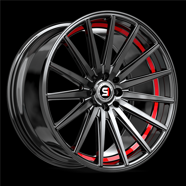 SPEC-1 RACING SP-69 GLOSS BLACK MACHINED & UNDERCUT 17X7.5 5X4.25/5X4.5 +42 +73.1 *NC*