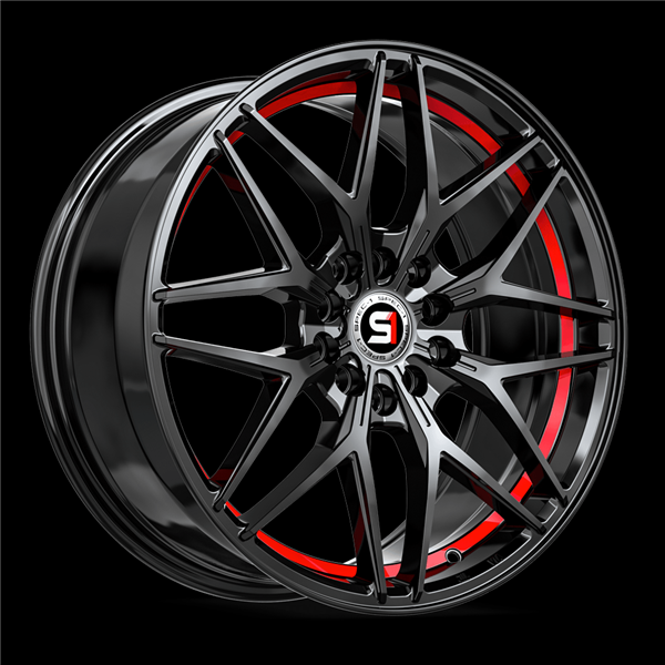 SPEC-1 RACING SP-60 GLOSS BLACK & RED UNDERCUT 18X8.0 5X100/5X4.5 +38 +73.1 *NC*
