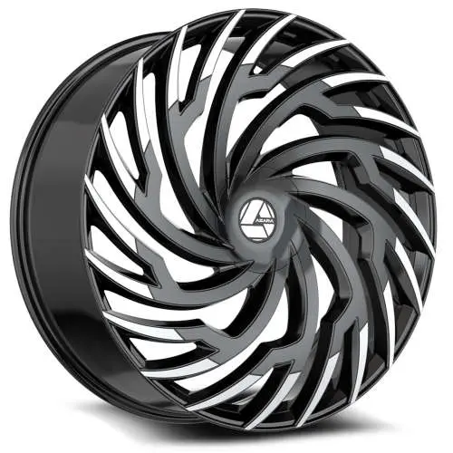 AZZARA AZA-536 GLOSS BLACK & MACHINED 20X8.5 5X112/5X4.5 +35 +74.1 *NC*