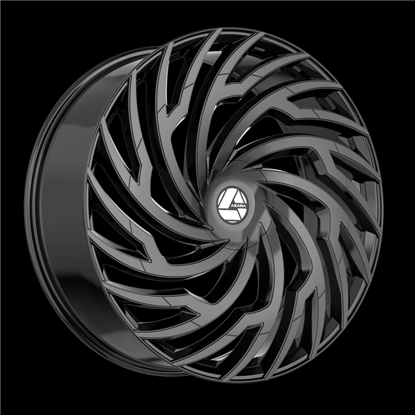 AZARA AZA-536 GLOSS BLACK 22X8.5 5X112/5X4.5 +38 +74.1 *NC*