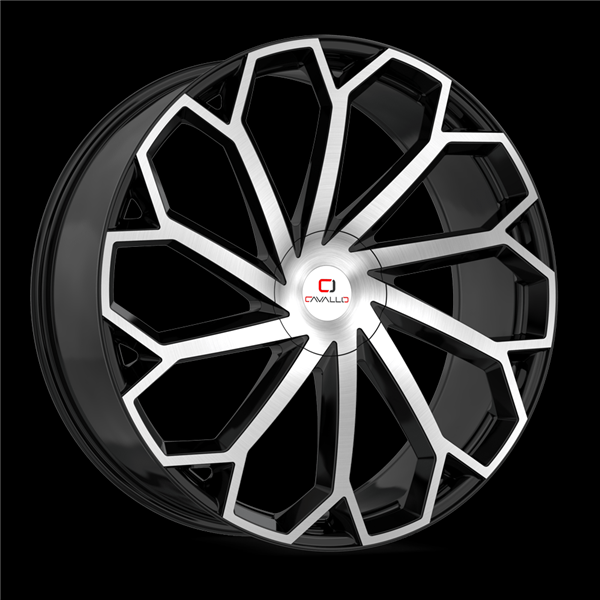 CAVALLO CLV-51 GLOSS BLACK & MACHINED 18X8.0 5X112/5X4.5 +35 +74.1 *NC*