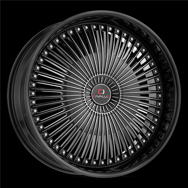CAVALLO CLV-41 GLOSS BLACK & MACHINED 20X8.5 5X4.5/5X4.75 +35 +74.1 *NC*