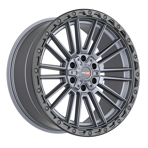 VORTEK VRT-604 MATTE TITANIUM WITH BLACK BEAD RING 17X9.0 5X127/5X5.5 +0 +78.1 *NC*