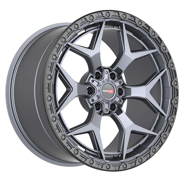 VORTEK VRT-603 MATTE TITANIUM WITH BLACK BEAD RING 17X9.0 6X135/6X5.5 +0 +106.1 *NC*