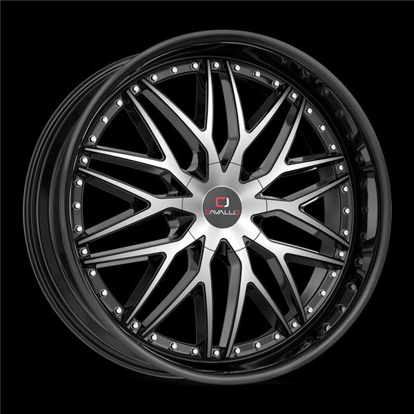 CAVALLO CLV-46 GLOSS BLACK & MACHINED 22X9.5 6X135/6X5.5 +25 +108 *NC*
