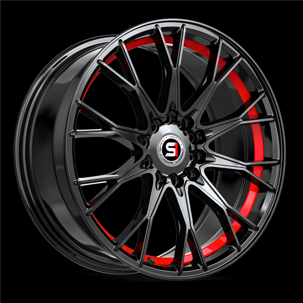 SPEC-1 SP-59 GLOSS BLACK & RED UNDERCUT 17X7.5 5X110/5X4.5 +42 +73.1 *NC*