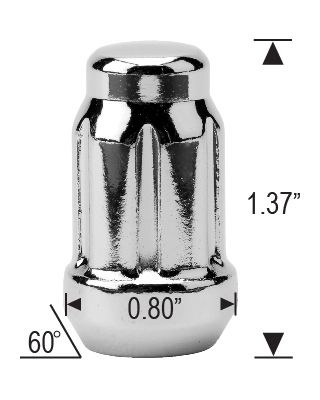 12X1.25 SPLINE ACORN (TUNER) LUG NUTS (1.37")