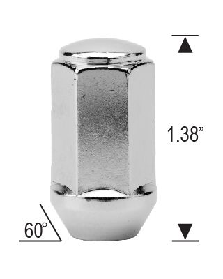 12X1.5 BULGE ACORN, 3/4" HEX FLAT HEAD