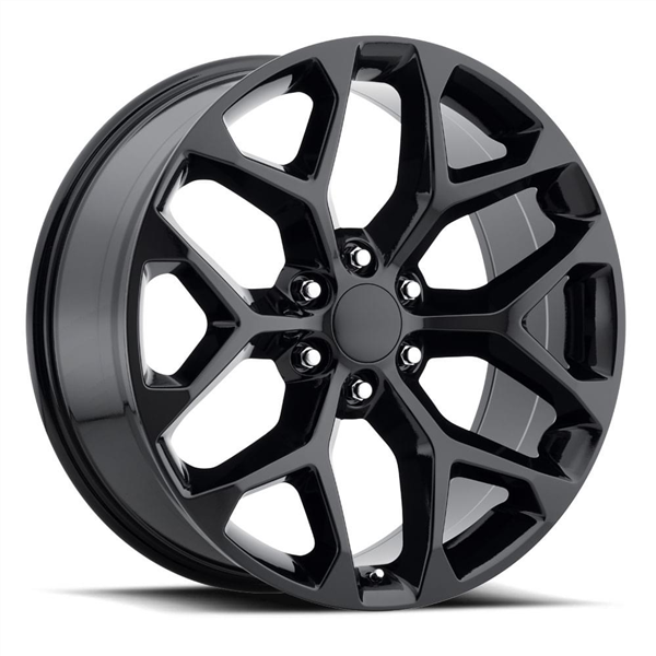 CHEVROLET REPLICA-12 GLOSS BLACK 20X9.0 6X139.7 +24 +78.1 **SNOWFLAKE**