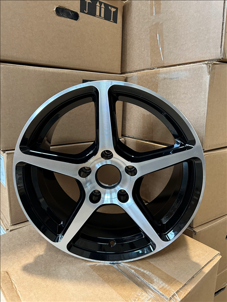 SMX-533 GLOSS BLACK & MACHINED 16X7.5 5X114.3 +40 +73.1