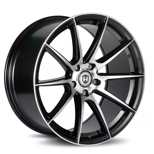 CURVA CONCEPTS CFF72 GLOSS BLACK MACHINED FACE 19X8.5 5X112 +35 +66.6