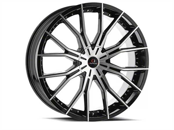 CAVALLO CLV-36 GLOSS BLACK & MACHINED 24X9 6X135/6X139.7 +25 87.1 *NC*