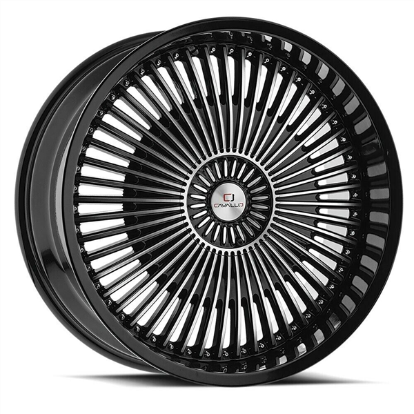CAVALLO-CLV41 GLOSS BLACK MACHINE 20X8.5 5X112/5X4.5 +35 +74.1*NC*