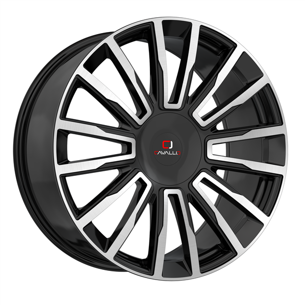 CAVALLO CLV-47 GLOSS BLACK MACHINED 22X9.5 6X135/6X139.7 +25 +108 *NC*