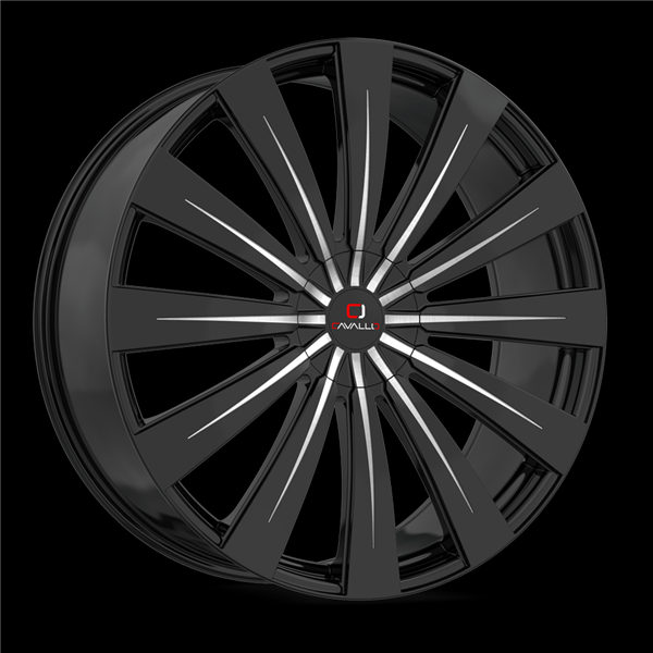 CAVALLO CLV-49 GLOSS BLACK & MACHINED 22X9.5 6X135/6X5.5 +25 +108 *NC*