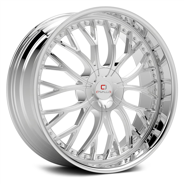 CAVALLO-CLV33 GLOSS BLACK/MACHINE 20X8.5 5X4.5/5X4.75 +35 +74.1 *NC*