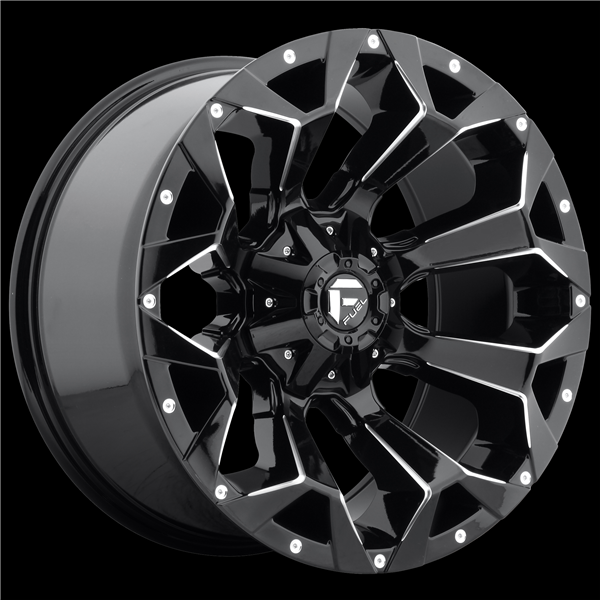 FUEL ASSAULT D-576 20X10 6X135/6X139.7/6X5.5 -22MM C.B-106.1 **GLOSS BLACK MILLED**