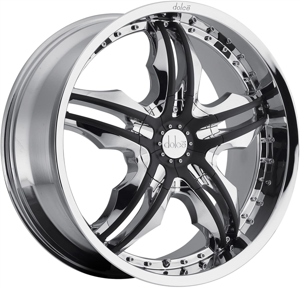 DOLCE-DC46 CHROME W/BLACK INSERTS 22X9.5 6X135 +35 +87.1