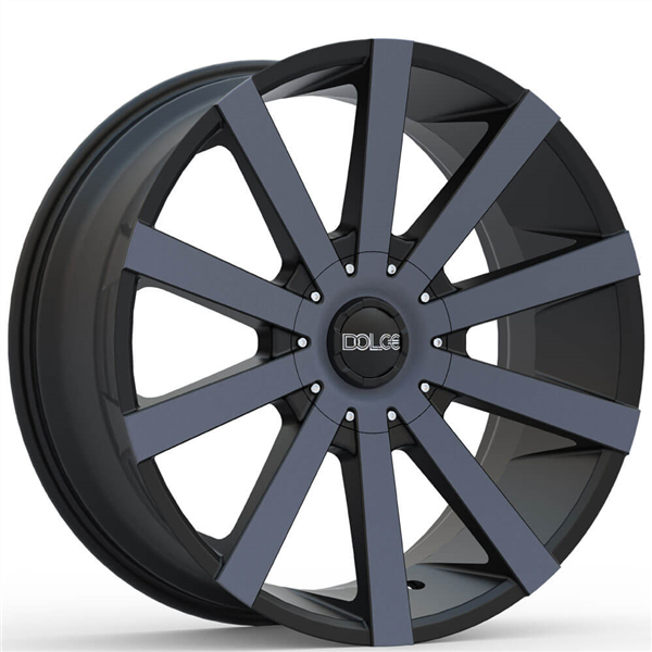 DOLCE-DC68 MATTE BLACK/MACHINE W/ BLACK TINT 22X9.5 5X115/5X4.75 +18 +78.3