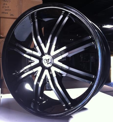 DZ-102 MACHINE/BLACK W/BLACK LIP 24X9.0 5X115/5X4.75 +15