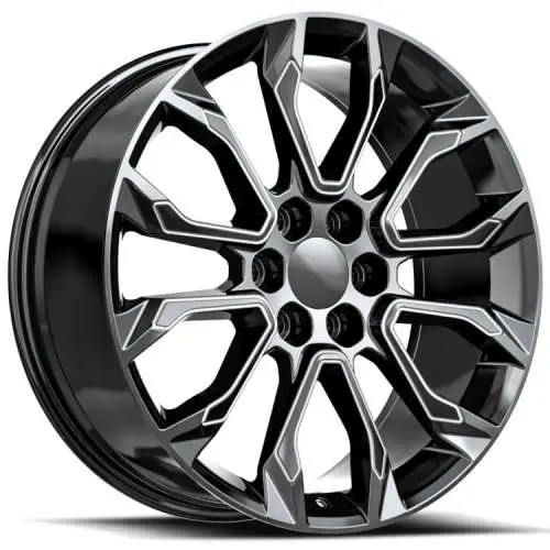O.E. REVOLUTION G-38 GLOSS BLACK & MILLED 22X9.0 6X5.5 +31 +78.1 *NC*
