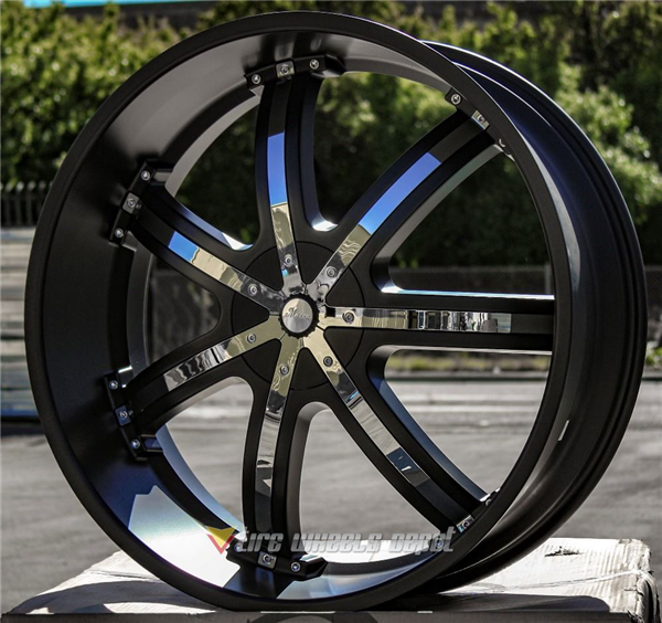 MASSA-50 MATTE BLACK W/ CHROME INSERTS 26X10 5X115/5X4.75 +15