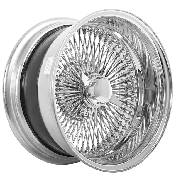 PLAYER WIRE WHEEL -ALL CHROME 13X7 100-SPOKE REVERSE OFFSET