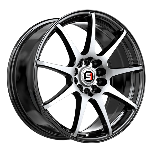 SPEC-1 RACING SP-67 GLOSS BLACK & MACHINED 17X7.0 5X105/5X4.5 +42 +73.1 *NC*