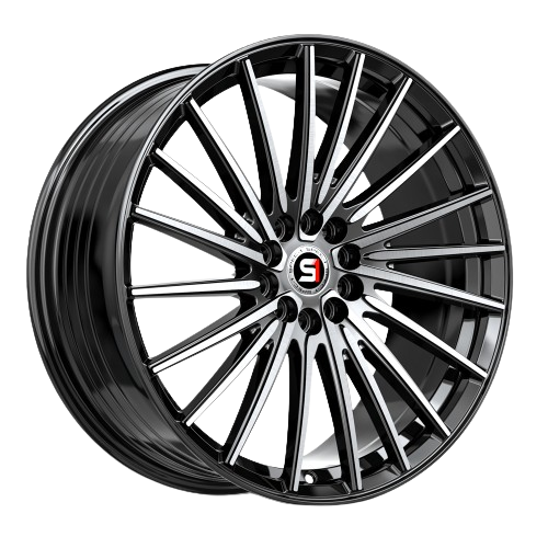 SPEC-1 RACING SP-68 GLOSS BLACK & MACHINED 17X7.5 5X4.25/5X4.5 +42 +73.1*NC*