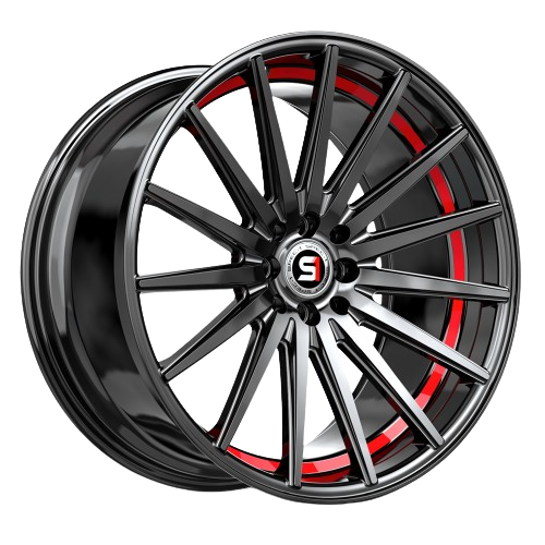 SPEC-1 RACING SP-69 GLOSS BLACK & RED UNDERCUT 19X8.5 5X100/5X4.5 +38 +73.1 *NC*