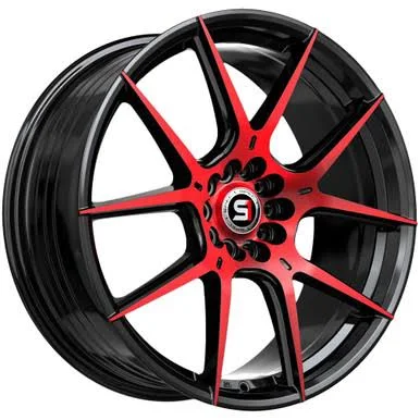SPEC-1 RACING SP-71 GLOSS BLACK & RED MACHINED 17X8.0 5X110/5X4.5 +42 +73.1 *NC*