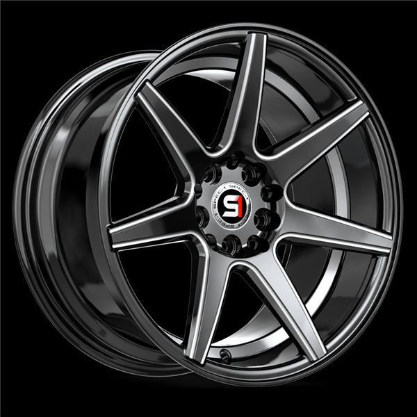 SPEC-1 RACING SP-73 GLOSS BLACK MILLED & UNDERCUT 17X7.5 5X112/5X4.5 +42 +73.1 *NC*