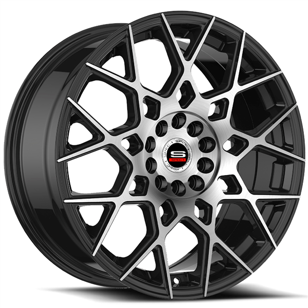 SPEC-1 RACING SP-52 GLOSS BLACK/MACHINE 18X8.0 5X112/5X4.5 +38 +73.1 *RT*