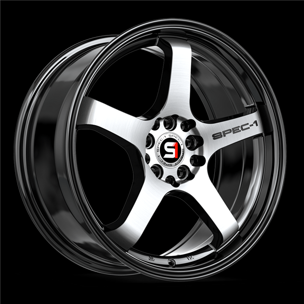 SPEC-1 SPT-31 GLOSS BLACK & MACHINED 20X9.0 5X112/5X4.5 +38 +73.1 *NC*
