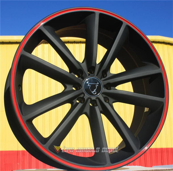 NS-TR9012 MATTE BLACK/RED STRIP 17X7.0 4X100/4X4.5 +40 **157**