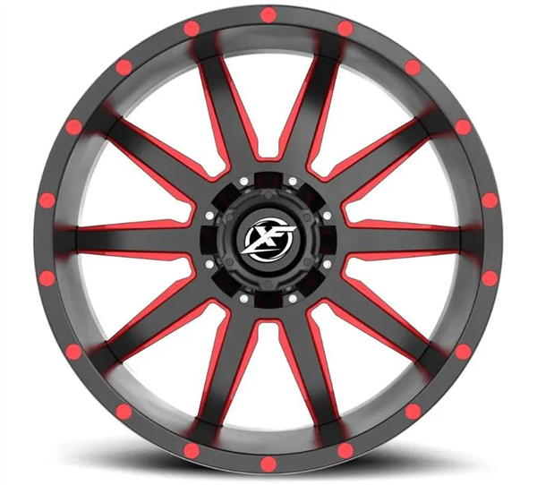 XF OFFROAD XF-219 GLOSS BLACK & RED MILLED 18X9 5X139.7/5X150 +12 110.3 *NC*