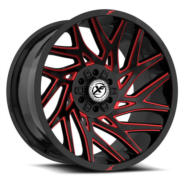 XF OFF-ROAD XF-229 GLOSS BLACK & RED MILLED 22X10 6X135/6X5.5 -18 +106.4 *NC*