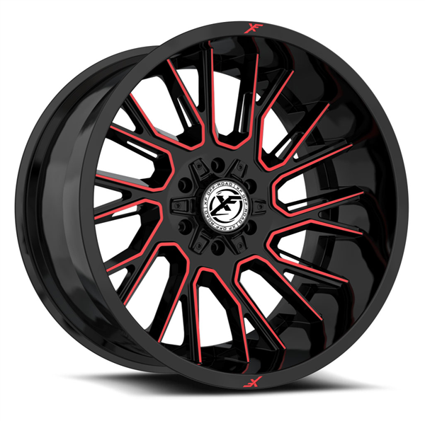 XF OFF-ROAD XF-230 GLOSS BLACK & RED MACHINED 20X10 6X135/6X5.5 -12 +106.4 *NC*
