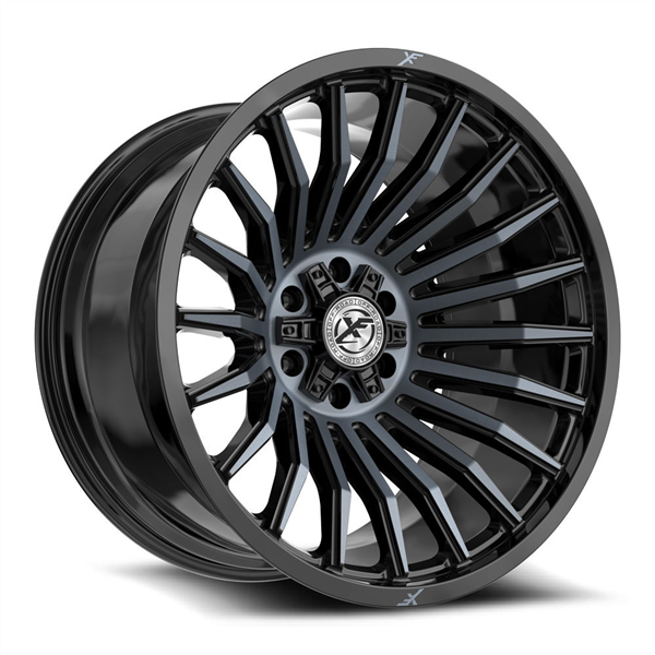 XF-231 GLOSS BLACK & MACHINED TITANIUM DOUBLE DARK TINT 20X9.0 5X127/5X139.7 +0 +78.10 *NC*
