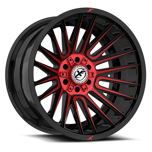 XF OFFROAD XF-234 GLOSS BLACK & RED MACHINED 17X9 5X127/5X139.7 +0 78.1 *NC*