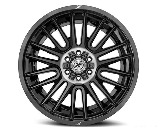 XF OFFROAD XF-234 GLOSS BLACK & BRUSHED DOUBLE DARK TINT 17X9 6X135/6X139.7 +0 106.4 *NC*