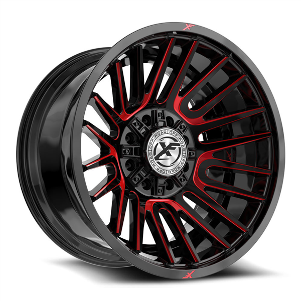 XF OFF-ROAD XF-234 GLOSS BLACK & RED MACHINED 20X10 8X165.1/8X180 -12 +125.2 *NC*