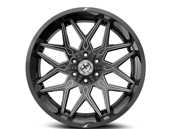 XF OFFROAD XF-238 GLOSS BLACK & MILLED 6X135/6X139.7 +0 106.4 *NC*