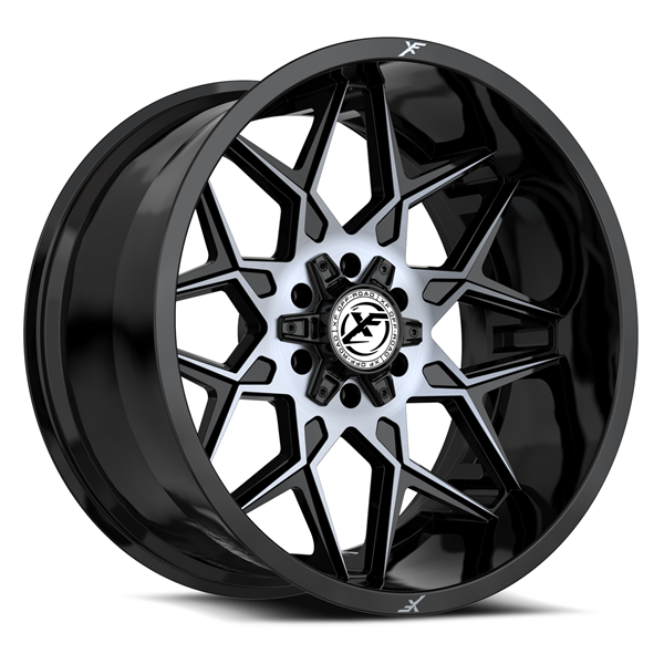 XF OFFROAD-XF238 GLOSS BLACK & MACHINED TITANIUM DDT 20X10 6X135/6X5.5 -12 +106.4 *NC*
